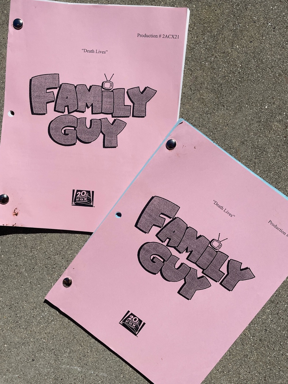 Family Guy 1999 VTG SET Death Lives Production Used Scripts NORM + ADAM CAROLLA!